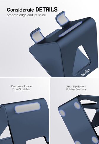 Cell Phone Stand for Desk, Desktop Phone Holder, Aluminum Mobile Phone Stand for iPhone 15 14 13 12 pro Mini 11 X Xr Xs max 8 7 6 6s Plus Samsung Galaxy S21 Ultra All Smart Phones (Black) in Kuwait