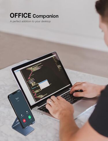 Cell Phone Stand for Desk, Desktop Phone Holder, Aluminum Mobile Phone Stand for iPhone 15 14 13 12 pro Mini 11 X Xr Xs max 8 7 6 6s Plus Samsung Galaxy S21 Ultra All Smart Phones (Black) in Kuwait