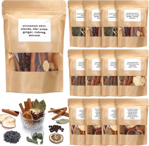 6 Pack Fall Stovetop Potpourri Autumn Simmer Pot Kit Christmas Dried Orange Slices Cinnamon Stick Air Freshener Sachet Ingredients Bowl Filler Decor for Holiday Fragrance Housewarming Gift in Saudi Arabia