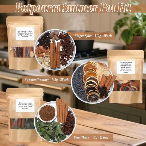 6 Pack Fall Stovetop Potpourri Autumn Simmer Pot Kit Christmas Dried Orange Slices Cinnamon Stick Air Freshener Sachet Ingredients Bowl Filler Decor for Holiday Fragrance Housewarming Gift in Saudi Arabia