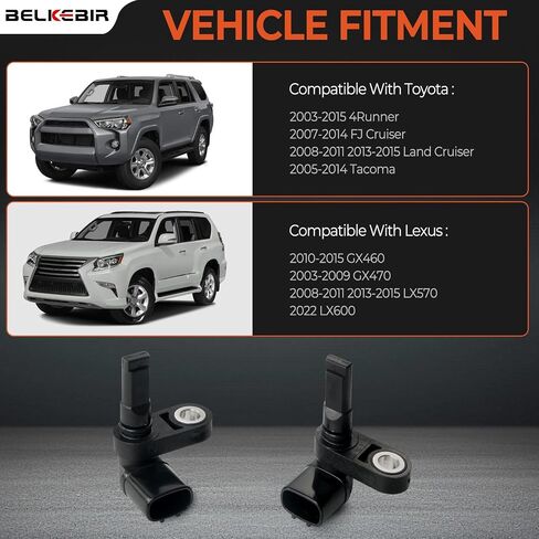 4pcs ABS Wheel Speed ​​Sensor متوافق مع Toyota Tacoma 05-14 ، 4Runner 03-15 ، FJ Cruiser 07-14 ، Land Cruiser 08-15 ، Lexus GX460 10-15 ، GX470 03-09 ، LX570 08-15 ، LX600 استبدال 89542-04020 in Kuwait