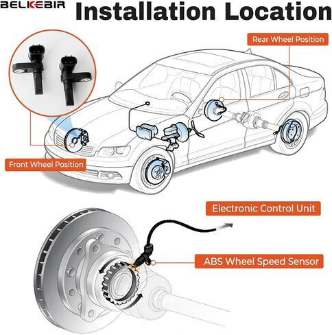 4pcs ABS Wheel Speed ​​Sensor متوافق مع Toyota Tacoma 05-14 ، 4Runner 03-15 ، FJ Cruiser 07-14 ، Land Cruiser 08-15 ، Lexus GX460 10-15 ، GX470 03-09 ، LX570 08-15 ، LX600 استبدال 89542-04020 in Kuwait