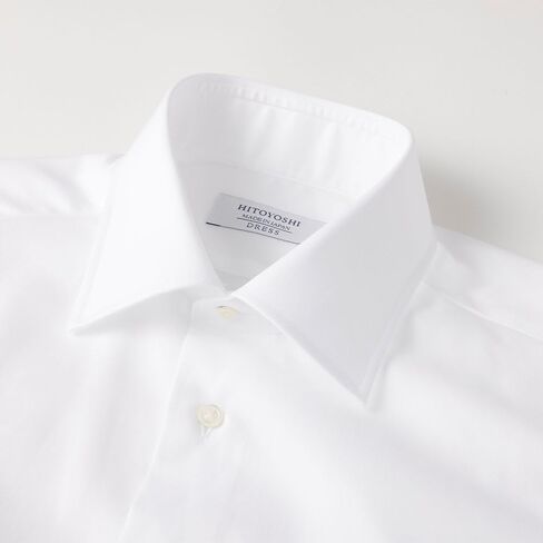Hitoyoshi Twill Long Sleeve Shirt, Semi-Wide Collar, Men's Button-Down Dress Shirt, 100% Cotton, Made in Japan in Saudi Arabia