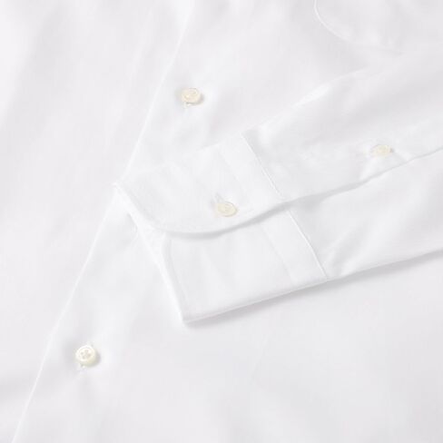 Hitoyoshi Twill Long Sleeve Shirt, Semi-Wide Collar, Men's Button-Down Dress Shirt, 100% Cotton, Made in Japan in Saudi Arabia