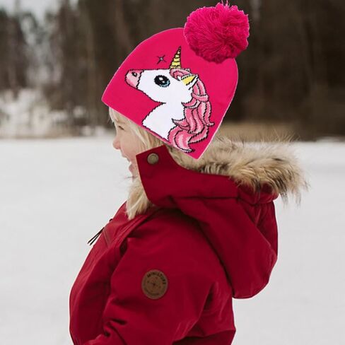 D.O.T Girls Unicorn Winter Hat and Mitten Or Gloves Set for Kids Cold Weather Accessories Age 3-12 in Saudi Arabia
