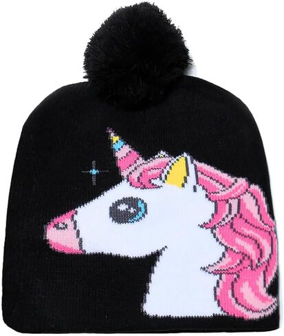 D.O.T Girls Unicorn Winter Hat and Mitten Or Gloves Set for Kids Cold Weather Accessories Age 3-12 in Saudi Arabia
