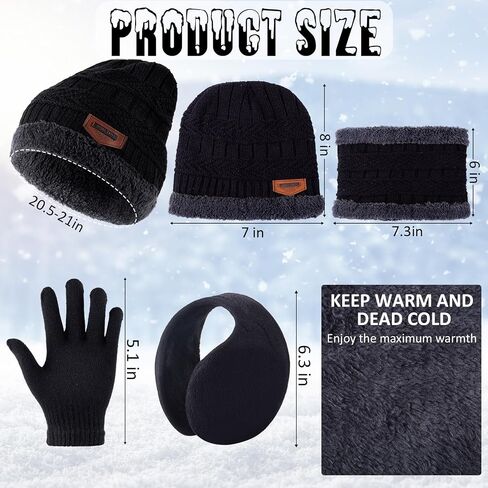 Liitrsh Kids Winter Hat Scarf Glove Earmuffs Set for 2-8 Years Toddle Boy Girl, Knitted Beanie Caps Gloves Mittens Earflaps in Saudi Arabia