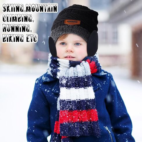 Liitrsh Kids Winter Hat Scarf Glove Earmuffs Set for 2-8 Years Toddle Boy Girl, Knitted Beanie Caps Gloves Mittens Earflaps in Saudi Arabia