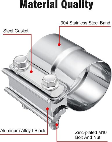 EVIL ENERGY 3'' Exhaust Clamp,Lap Joint Band Clamp Stainless Steel for Pipes,Mufflers,Catalytic Converters (4Pcs, 3.0 inch) in Saudi Arabia
