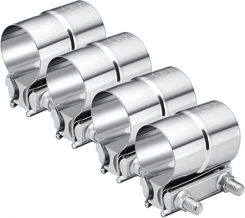 EVIL ENERGY 3'' Exhaust Clamp,Lap Joint Band Clamp Stainless Steel for Pipes,Mufflers,Catalytic Converters (4Pcs, 3.0 inch) in Saudi Arabia