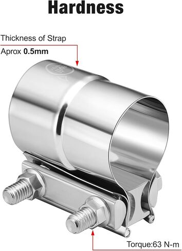 EVIL ENERGY 3'' Exhaust Clamp,Lap Joint Band Clamp Stainless Steel for Pipes,Mufflers,Catalytic Converters (4Pcs, 3.0 inch) in Saudi Arabia