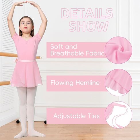 تنانير الباليه Zando Toddler for Girls Dance Ballet Skirt Women Chiffon Tie مع حزام محدد قابل للتعديل in Saudi Arabia