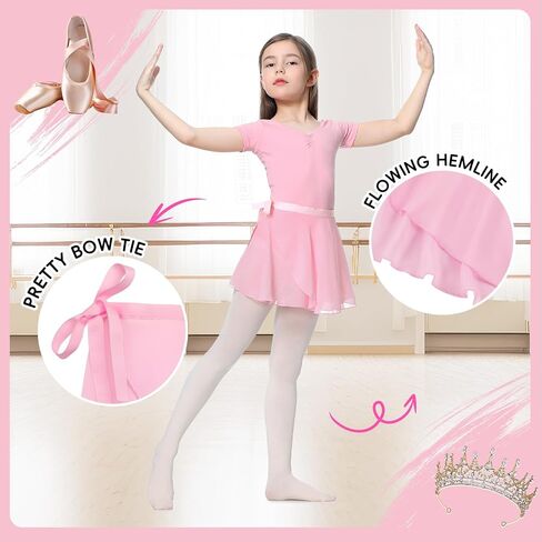 تنانير الباليه Zando Toddler for Girls Dance Ballet Skirt Women Chiffon Tie مع حزام محدد قابل للتعديل in Saudi Arabia