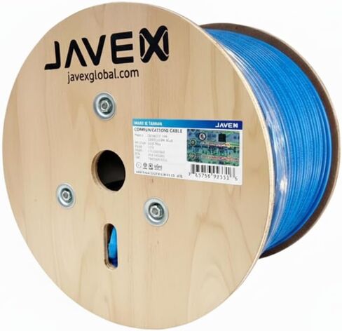 JAVEX CAT 6A Riser CMR Ethernet Cable 500FT Shielded FTP [UL Listed], Blue in Saudi Arabia