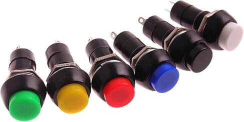 PBS-11 مفتاح زر الضغط ، البلاستيك الأسود ، لحظة 12 مم ، 2 دبوس ، 3A 250V AC تصنيف (أصفر الذاتي) in Saudi Arabia