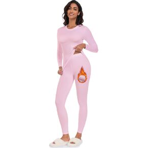 FULLSOFT Thermal Underwear for Women-Fleece Lined Long Johns Long Sleeve Shirt Legging Lounge Set Cold Weather Top Bottom in Saudi Arabia