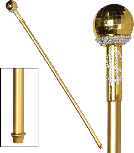 Underwraps Walking Gold Pimp Cane - Halloween Accessories for Men, Toy Cane for Cosplay, Costume Props for Adults, Costume Toys for Kids, Cool Walking Canes in Saudi Arabia
