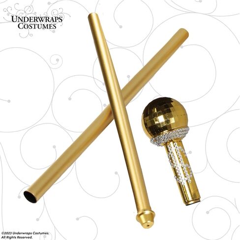 Underwraps Walking Gold Pimp Cane - Halloween Accessories for Men, Toy Cane for Cosplay, Costume Props for Adults, Costume Toys for Kids, Cool Walking Canes in Saudi Arabia