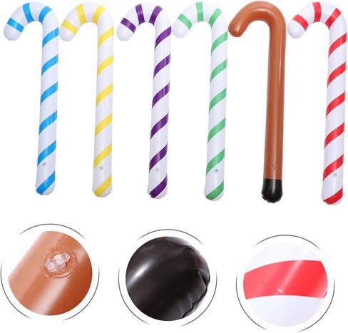 angoily 6pcs عملاقة زخارف قصب حلوى قابلة للنفخ ممتعة في الهواء الطلق تفجر العصي in Saudi Arabia