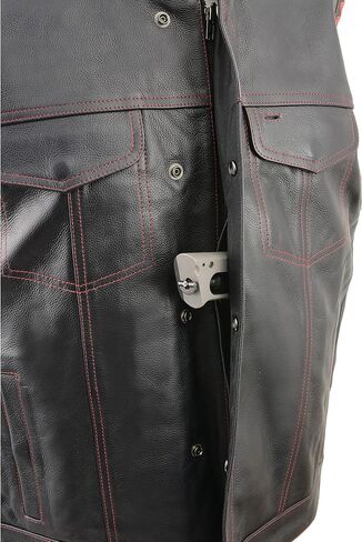 Milwaukee Leather Leather Men Leather Club Style Rister - Armholes Braided - Liner Liner - Red ، Gray ، White & Black Variations in Kuwait