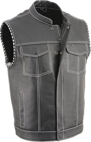 Milwaukee Leather Leather Men Leather Club Style Rister - Armholes Braided - Liner Liner - Red ، Gray ، White & Black Variations in Kuwait