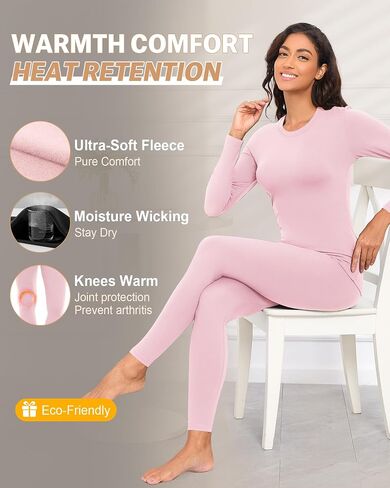 ملابس داخلية حرارية Fullsoft للنساء المبطنة Long Johns Long Sleeve Legging Lounge in Saudi Arabia