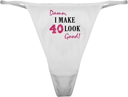 Cafepress Hot 40th Classic Thong Intonder ، سراويل داخلية للسيدات in Saudi Arabia
