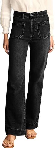 KUNMI Women's Wide Leg Jeans High Waisted Straight Leg Stretchy Denim Pants with Pockets in Saudi Arabia