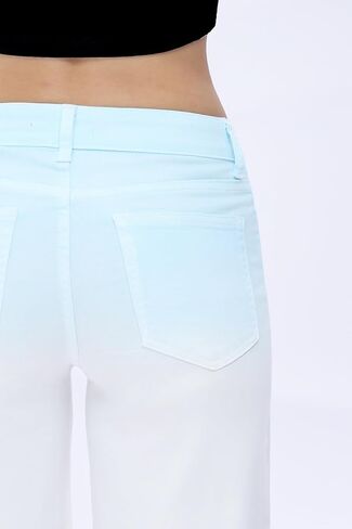 ONESO Mid-Low Rise Baggy Jeans Wide Leg for Women Distressed Pants Stretchy Bottom Lady Basic Comfortable Denim in Kuwait