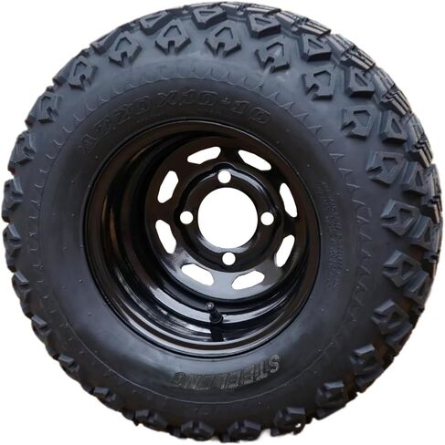 10 "عجلات عربة غولف من الفولاذ الأسود و 20 × 10-10 نقطة من إطارات العربة الجولف التضاريس - مجموعة من 4 in Saudi Arabia