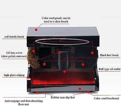 Automatic Shoe Polishing Machine, Commercial Shoe Shine Polisher with Induction Function & Double Brush for Hotel Lobby & Entrance Hall - Efficient Shoe Care Solution in Saudi Arabia