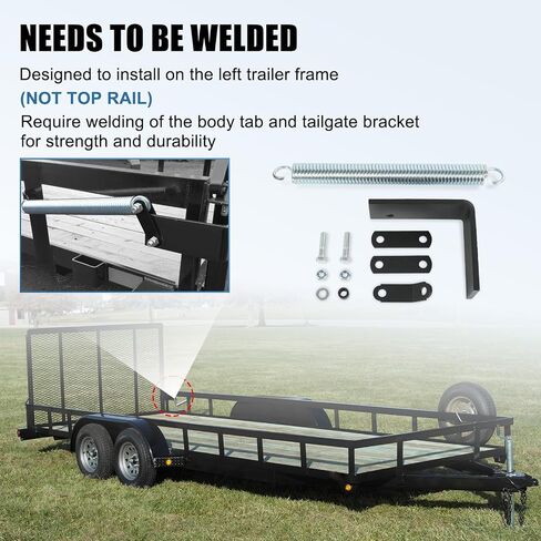 Right Side Trailer Tail Gate Spring Lift Assist Kit with Bracket and Hardware Compatible with Utility Trailer Ramp and Tailgate (Right-Hand Mount) in Saudi Arabia