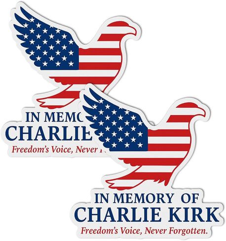 2 Pack in Memory Charlie Kirk Car Magnet Turning Point USA Freedom Car Magnet Auto Truck Fridge Magnetic Decal Bumper Magnets (White) in Saudi Arabia