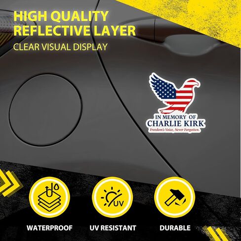 2 Pack in Memory Charlie Kirk Car Magnet Turning Point USA Freedom Car Magnet Auto Truck Fridge Magnetic Decal Bumper Magnets (White) in Saudi Arabia