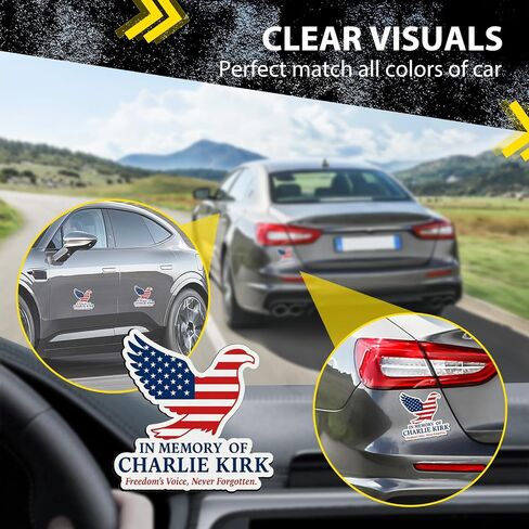 2 Pack in Memory Charlie Kirk Car Magnet Turning Point USA Freedom Car Magnet Auto Truck Fridge Magnetic Decal Bumper Magnets (White) in Saudi Arabia