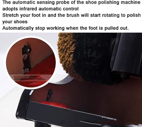Electric Shoe Shine Polisher Machine, 1400rpm Automatic Leather Cleaner with 45W Power, Thickened Stainless Steel Plate for Hotel Lobby & Commercial Use in Saudi Arabia