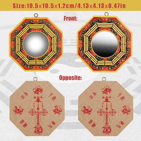 3 PCS Traditional Chinese Bagua Mirror Set - 4 Inch Concave & Convex Feng Shui Mirrors, Authentic Wood Chinese Feng Shui Mirrors Divination Spirit Mirror for Home Business Lucky Protection in Saudi Arabia