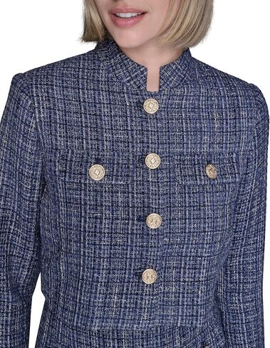 Karl Lagerfeld Women's Long Sleeve Embellished Tweed Cropped Jacket in Saudi Arabia