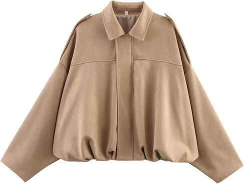 ARSSM Womens Faux Suede Bomber Jacket Jackt in Kuwait