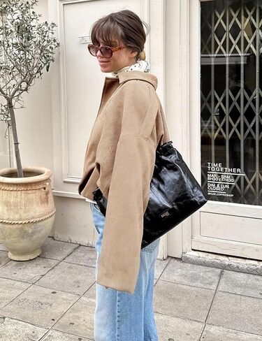 ARSSM Womens Faux Suede Bomber Jacket Jackt in Kuwait