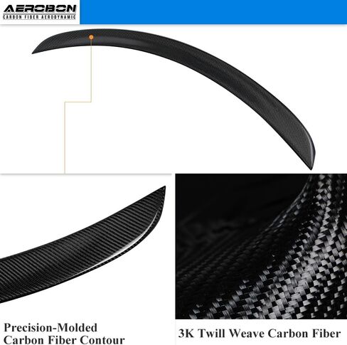AeroBon Real Carbon Fiber Trunk Spoiler Compatible with 2012-2024 Tesla Model S Spoiler (H Style) in Saudi Arabia