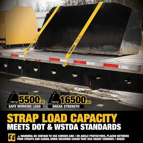 DeWalt DXBC90089 Black / Yellow 4 "× 30 'Winch أحزمة - 5500 رطل الحمل العمل الآمن / 16،500 رطل. in Kuwait