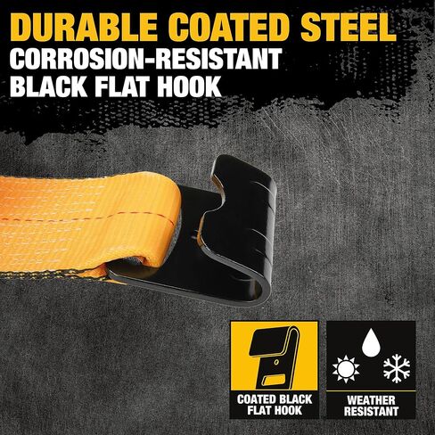 DeWalt DXBC90089 Black / Yellow 4 "× 30 'Winch أحزمة - 5500 رطل الحمل العمل الآمن / 16،500 رطل. in Kuwait
