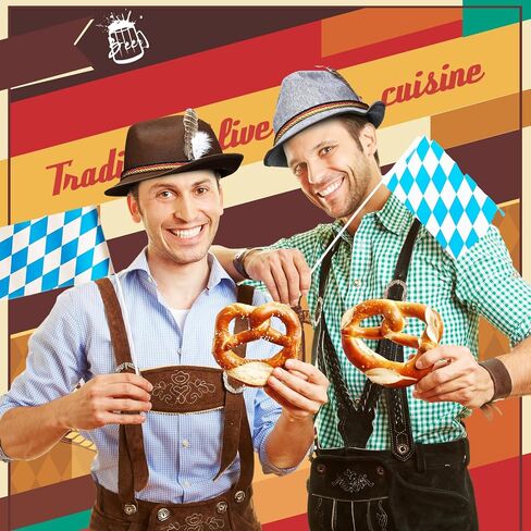 XTINMEE 8 PCS OKTOBERFEST HAT German Bavarian Hat مع فرقة Feather Wool Felg in Saudi Arabia