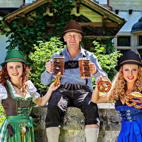 XTINMEE 8 PCS OKTOBERFEST HAT German Bavarian Hat مع فرقة Feather Wool Felg in Saudi Arabia
