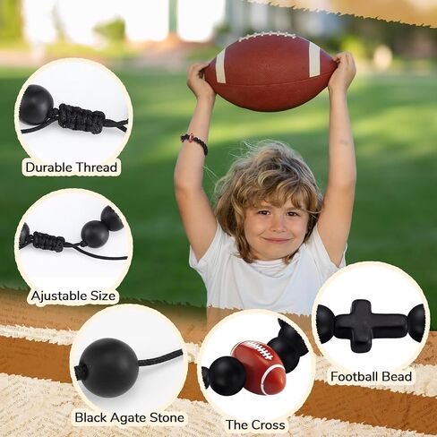 Tondiamo 20 Set Football Bracelet with Card Football Gifts for Sports Bracelet for Player Beaded Ball Bracelets Gifts in Saudi Arabia