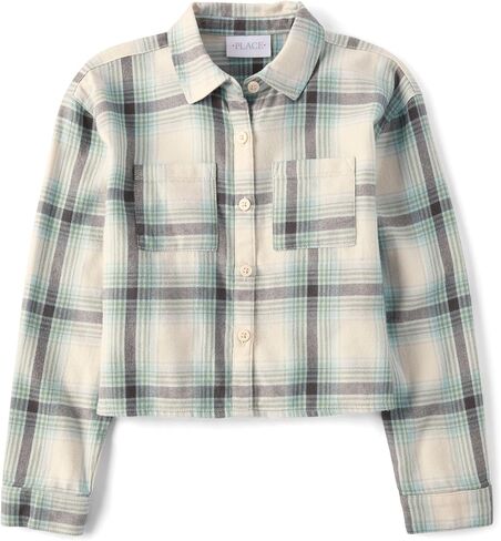 The Children's Place Girls' Long Sleeve Plaid Button Up Shirt in Saudi Arabia