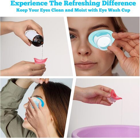 2pcs Eye Wash Cup 10ml Eye Wash Cleaner Kit Eyewashs Bath Kit Silicone Manual Eyes Cleansing Cup for Eyes Rinse Portable eyeCare Tool for Quick Effective Sooth Tired eyeRefresh Dust Makeup Irritant in Saudi Arabia