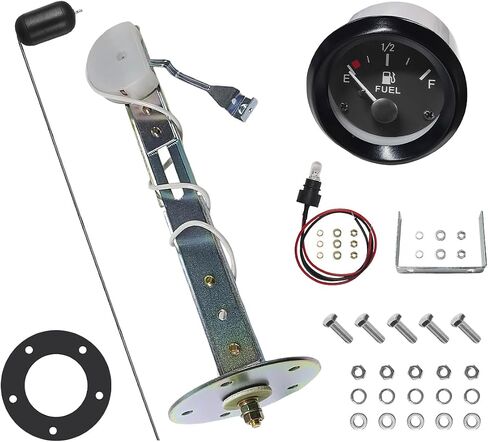 2" 52mm Fuel Level Gauge, 12V Fuel Tank Meter w/Fuel Level Sensor E-1/2-F Pointer, Universal Gauge Float Gas Tank Sending Unit for Boat Truck RV Motorcycle, Car Accessories in Saudi Arabia