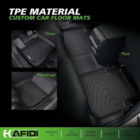 HAFIDI All Weather Car Floor Mats & Cargo Liner for Corolla 2014-2019 (Sedan Only) Custom Fit Full Set Accessories - Black in Kuwait